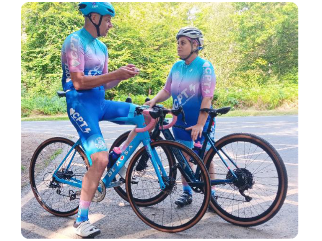 CPT Cycle coaching Richard Rollinson and Debbie Gunson